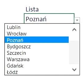 Lista wyboru w Excelu