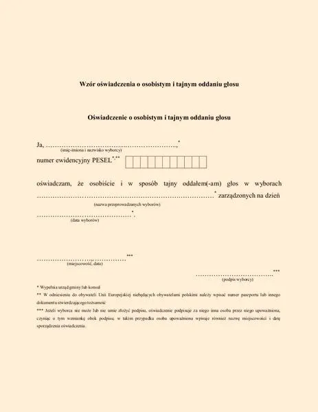 Wniosek o zaświadczenie do głosowania
