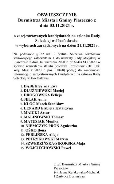 Wyniki wyborów w Piasecznie
